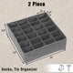 thumbnail image 2 of Simple Houseware - Organizador de calcetines para armario, paquete de 2, divisor de cajón de 24 celdas, color gris oscuro, 2 of 4