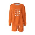 thumbnail image 3 of Puntoco Conjunto De Sudadera Con Pantalón Y top De Cuello Redondo De Manga Larga Informal Estampado Para Mujer Naranja L, 3 of 3