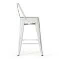 thumbnail image 3 of Simpli Home Rayne Industrial Metal 24 inch Counter Height Stool (Set of 2) in Distressed White, 3 of 10
