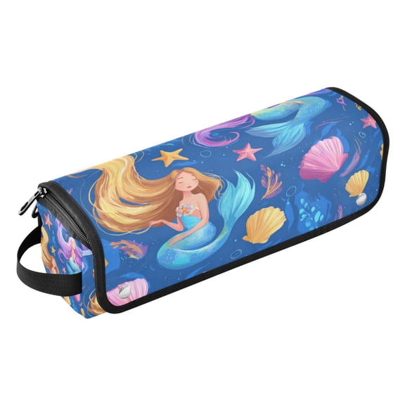 Hair Tool Travel Bag with Heat Resistant Mat for Flat Iron Straighteners Curling Iron Makeup Toiletries & Haircare Accessories Elegant Two Mermaids