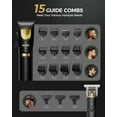 thumbnail image 3 of GLAKER Professional Hair Clippers for Men - Cordless Hair Clippers and Hair Trimmer Combo, Complete Barber Kit with 15 Fading Guards & Storage Bag for Hair Trimming & Beard Groomin, 3 of 8
