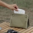 thumbnail image 4 of CAROOTU Canvas Tissue Box Durable Snap Design Large Capacity Foldable Portable Facial Tissue Organizer for Outdoor Camping, 4 of 6