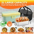 thumbnail image 4 of Aotto 2L Electric Lunch Box for Adults, 90W Faster Portable Food Warmer, 12V/24V/110V Heated Lunch Box for Truck/Work/Car, Green, 4 of 8