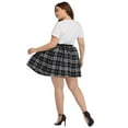 thumbnail image 4 of HDE Plus Size Plaid Skirt Lingerie Pleated Mini Skater Skirts (Black and White Plaid, 18-20), 4 of 7