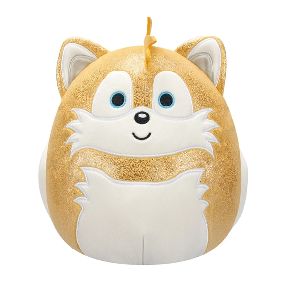 Squishmallows Original 8" Christmas Holiday Metallic Sonic Tails Yellow Plush Toy