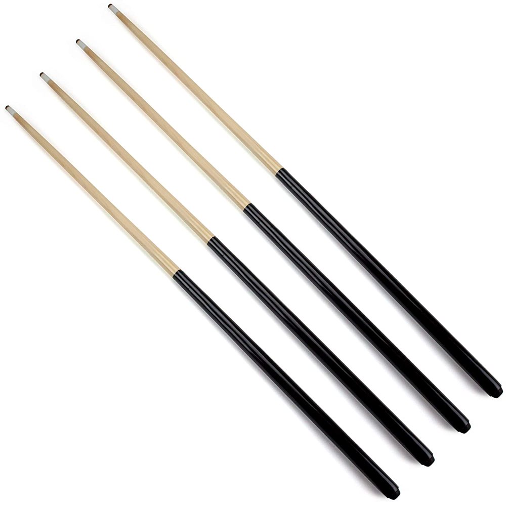 Fourpack Shorty Pool Cue 36Inch 2Piece Wooden Billiards Stick