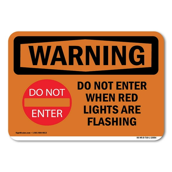 SignMission OS-WS-A-1014-L-12554 10 x 14 in. OSHA Warning Sign - Do Not Enter When Red with Symbol
