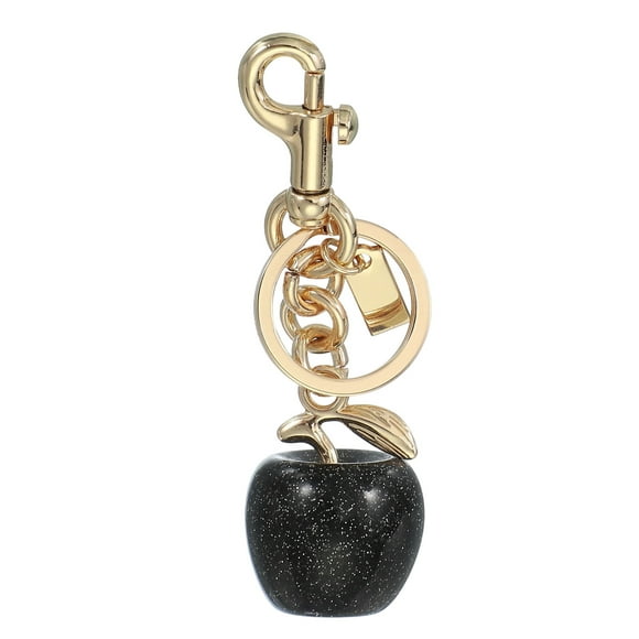 Uxcell Apple Keychain for Women Bag Purse Charm Cute Apple Accessories with Key Ring and Clips Black-Light Gold