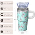 thumbnail image 3 of Flamingo Tumbler with Handle 20OZ BPA Free Insulated Cup Gifts for Women Flamingo Lovers Perfect for Birthday Christmas Gifts Office Commute Home Use, 3 of 6