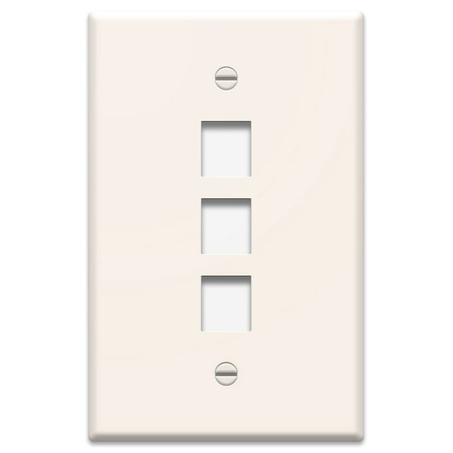 Legrand - On-Q WP3403LA, une Bande, Trois Ports Plaque Murale. Amande Claire
