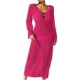 thumbnail image 2 of Women's Summer Crochet Swimsuit Cover-up,Boho Long Sleeve Hollow Out Maxi Beach Dress,Beach Vacation 2026, 2 of 4