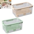 thumbnail image 4 of Sylvtty Lettuce Storage Container Leak-Proof Clear Crisper Box Produce Saver 2-Tier Ice Cooler Basket Portable Fruit Container with Drainage Tray, 4 of 7