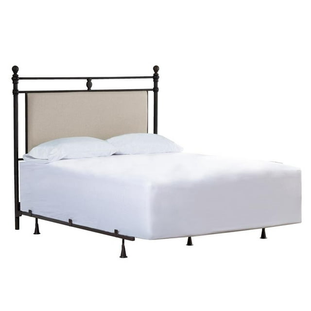 Hillsdale Tête de Lit Rembourrée en Tissu Ashley Queen avec Cadre en Lin Gris Pierre