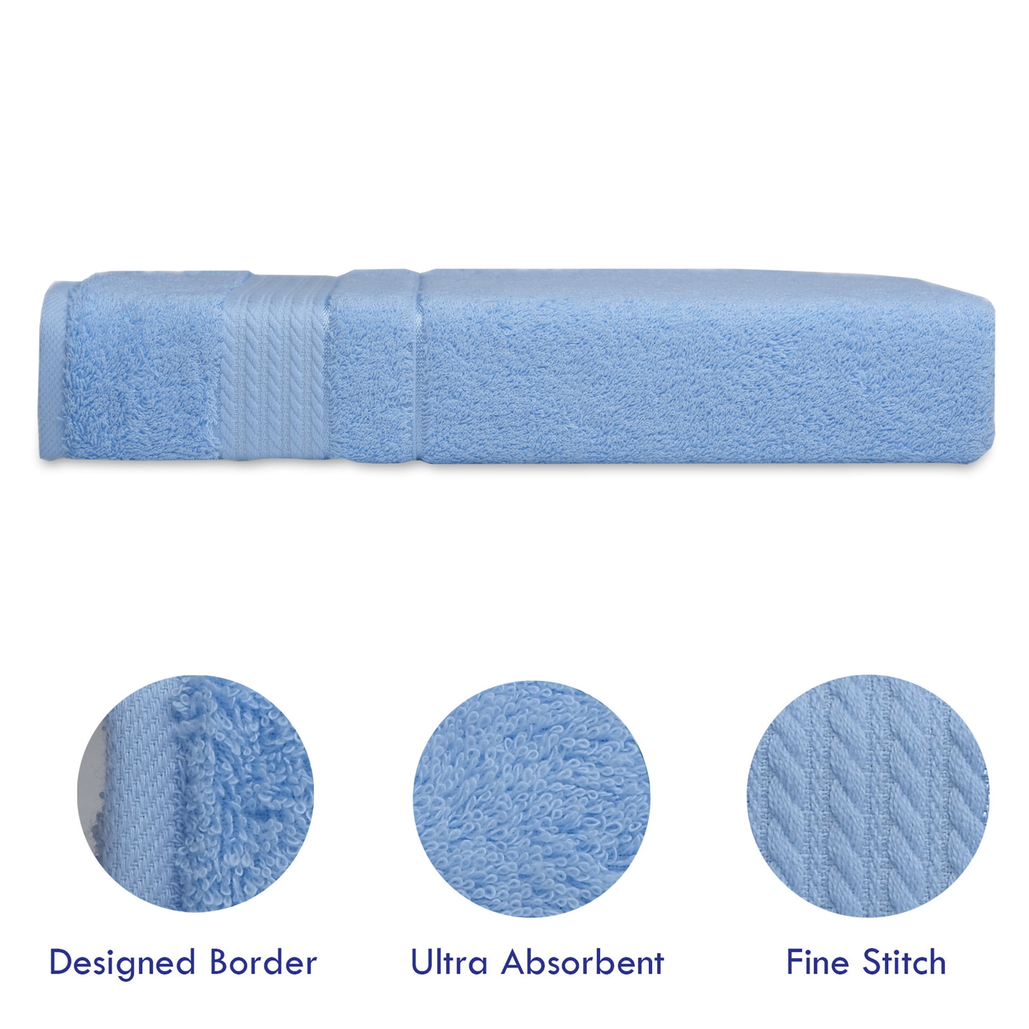 Melissa Linen Luxury Bath Towels Set of 6  - Bath Towels, Hand Towels, and Washcloths for the Bathroom – Light Blue