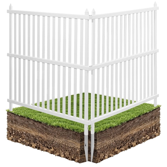 VEVOR 2 Panels Outdoor Privacy Screen, 48 x 48 in Air Conditioner Fence with 19.7 in Ground Stakes, Pool Equipment Enclosure, Strip Vinyl Privacy Fence, White
