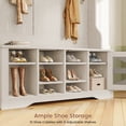 thumbnail image 4 of Farmhouse Hall Tree with 9 Coat Hooks, Bench and Shoe Storage, 5-in-1 Entryway Bench, 4 of 8