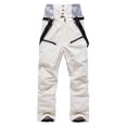 thumbnail image 5 of CQONEPT Womens Snow Ski Pants Windproof Waterproof Insulated Bib Overall Warm Snowboarding Padded Pant with Zip Pockets Beige 3XL, 5 of 5