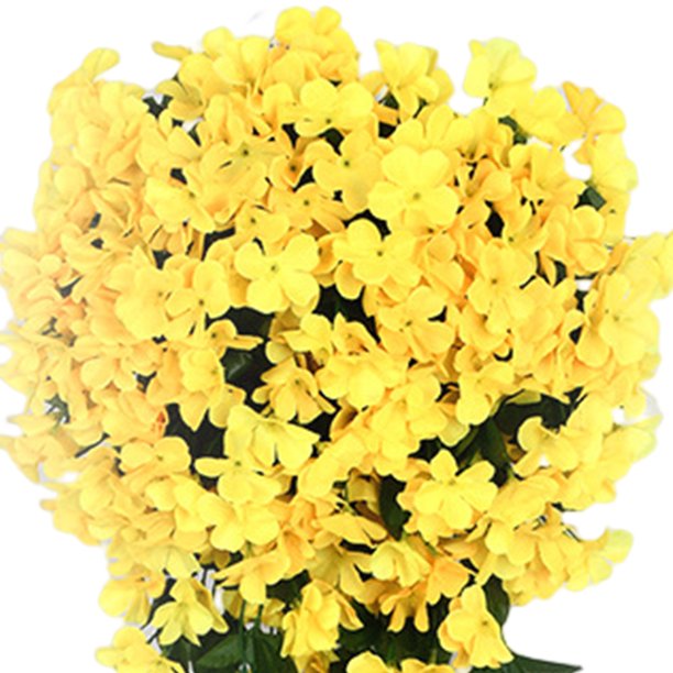 Flor violeta artificial reutilizable para colgar en la pared, decoración de ramo violeta (amarillo)