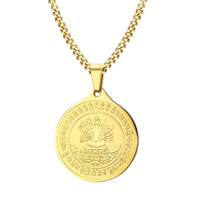 Collar de Acero Inoxidable Zulema Avalokitesvara Bodhisattva Colgante Cadena