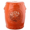 thumbnail image 2 of Safavieh Flower Drum Indoor/Outdoor Garden Patio Stool, Orange, 2 of 5