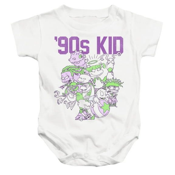 Nickelodeon 90S 90'S Kid Unisex Infant Snap Suit for Baby (18 Months) White