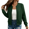 thumbnail image 2 of Women's Waffle Zip Up Jacket, Casual Jacket with Front Zipper, Soft Breathable Outerwear, Comfortable Lightweight Waffle Texture Coat for Women, Everyday Wear Waffle Pullover Blackish Green L, 2 of 5