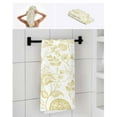 thumbnail image 7 of Boho Yellow Floral Bath Towels for Bathroom Set,Luxury Microfiber Towels Gifts for Women,Beach Kitchen Hand Hair Face Towel and Dish Washcloth,Vintage Farmhouse Paisley Plant Leaf Towels+Set, 7 of 7