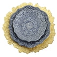 thumbnail image 2 of Koyal Wholesale Bulk Flora Glass Charger Plates, Set of 4, Gold, Starburst Charger Plates, Reef Charger Plates, 2 of 5