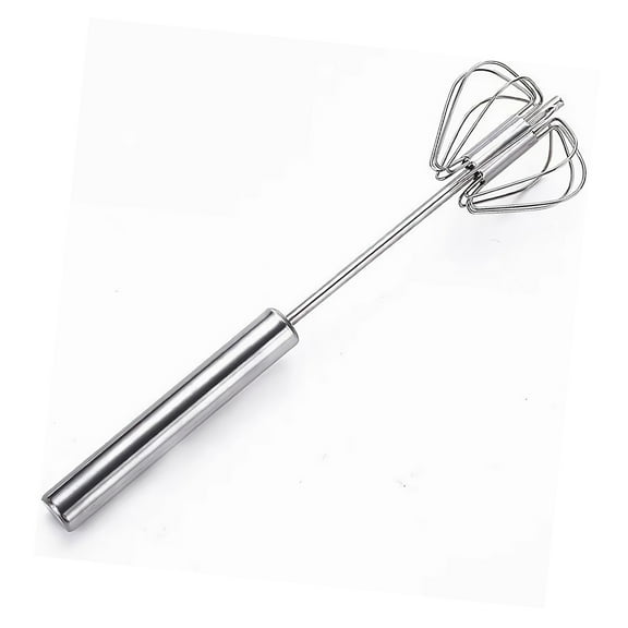 Stainless Steel Semi-Automatic Egg Beater – Hand-Press Rotary Whisk for Eggs, Cream, Batter & Sauces, Easy Mixing Kitchen Tool for Home Cooking & Baking