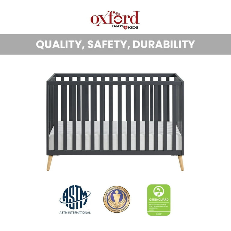 Oxford Baby Cozy Nest 3 In 1 Island Crib Midnight Slate / Natural
