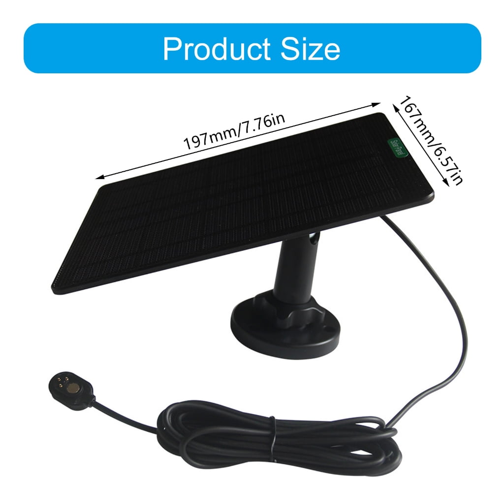 Jesscasday 5W ETFE Solar Panel Charger with Microed USB & Type C Continious Charging Your Rechargeable Security Cameras