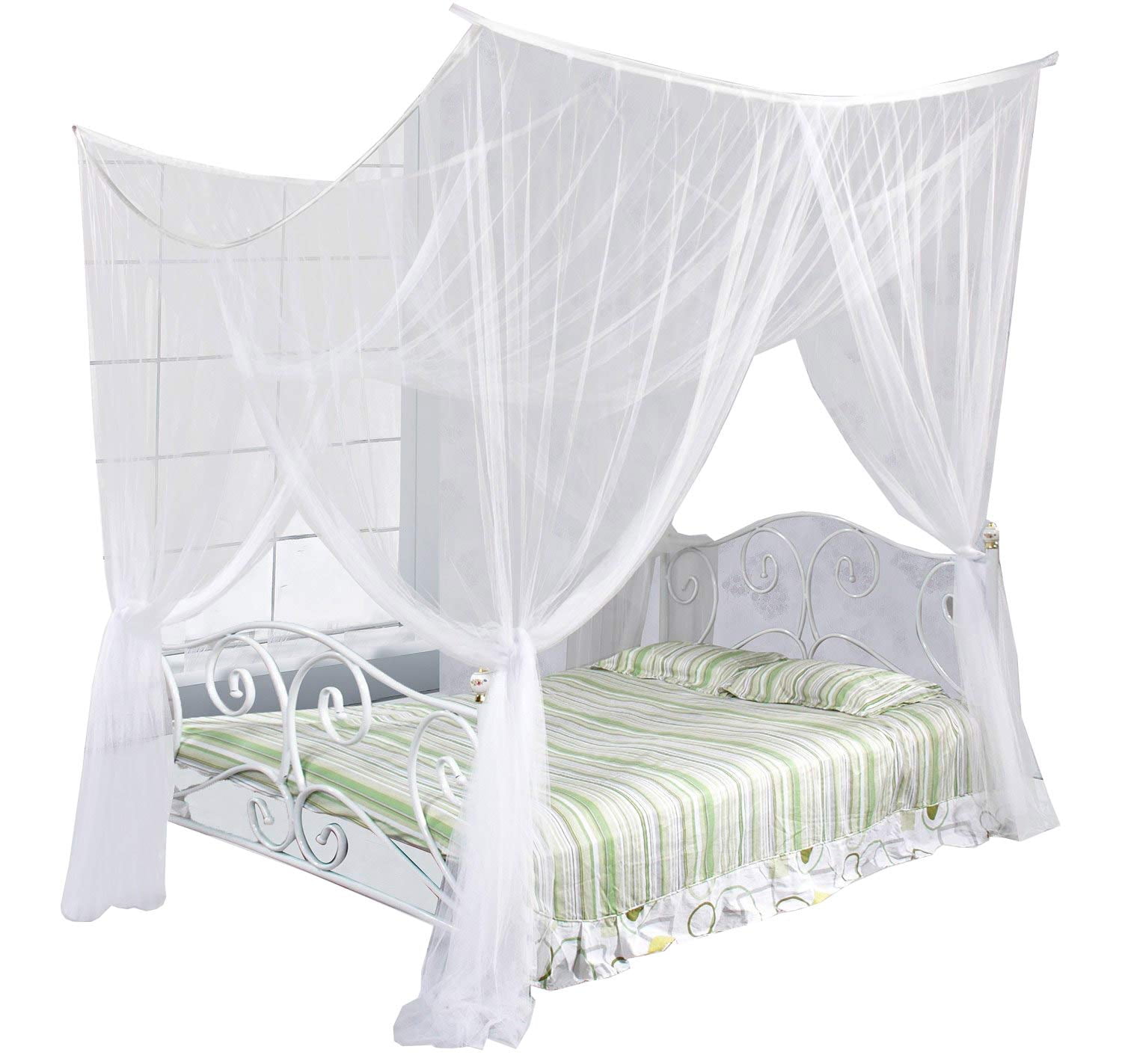Four Corner Post Bed Canopy Mosquito Net Full Queen King Size Four Corner Post Bed Canopy Mosquito Net Full Queen King Size Indoor Outdoor Com