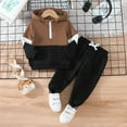 thumbnail image 2 of LAPAKIDS Toddler Baby Boy Clothes Outfits 4-5T Long Sleeve Hooded Sweatshirt Pants 2Pcs Casual Fall Winter Set, 2 of 7
