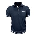 thumbnail image 2 of LTTVQM Men's Casual Polo Shirts Short Sleeve Button Classic Summer Spring T-Shirts Cotton Slim Fit Tees Lightweight Golf Top with Pocket Royal Blue M, 2 of 5