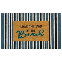 Natural Coir Leave the Sand at the Beach Striped Outdoor Doormat - 18" x 30"