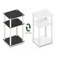 thumbnail image 4 of Furinno TURN-N-TUBE 3-Tier End Table Night Stand in White/Black Espresso, 4 of 6