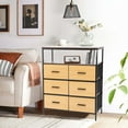 thumbnail image 3 of LuxenHome Black and Brown Manufactured Wood 6-Drawer 1-Shelf Accent Chest, 3 of 11