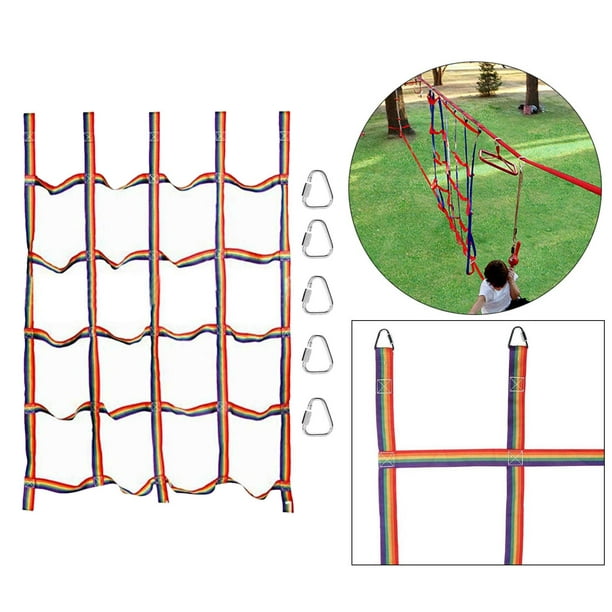 Xuanheng Nylon Kid Climbing Cargo Net For Jungle Gyms Backyard Outdoor Training Multicolor 185x145cm