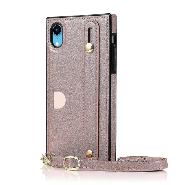 Funda para iPhone XR con cordón de piel sintética