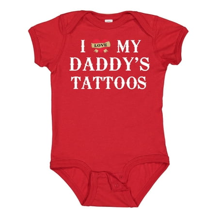 

Inktastic I Love My Daddy s Tattoos Gift Baby Boy or Baby Girl Bodysuit