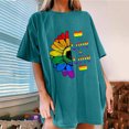 thumbnail image 2 of Midsumdr Pride Shirt Best Gift for Your Lover,Fashion Womens Heart Shape Rainbow Print Short Sleeves T-Shirt LGBT Equality Tees Summer Valentine's Day Casual Short Sleeve Tops, 2 of 7