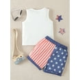 thumbnail image 4 of vera natura Baby Boy Memorial Day Outfits Letter Print Sleeveless Tank Tops and Elastic Star Stripe Shorts Set, 4 of 9