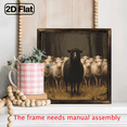 thumbnail image 6 of 2D Flat - 1pc Rustic Black Sheep Easter Wooden Sign with Frame - 8x8 Inch Vintage Farmhouse Style Desktop Ornament, Ideal for Home Office Decor, Perfect Holiday Gift, 6 of 9