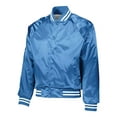 thumbnail image 2 of Augusta Sportswear Teen Girls Long Sleeve Satin Baseball Jacket/Stripped Trim, 2 of 3