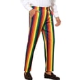 thumbnail image 5 of INSPIRE CHIC Pantalon Habillé à Rayures pour Homme Pantalon à Rayures à Couleurs Contrastées 38 Bleu Rouge, 5 of 5