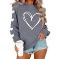 thumbnail image 4 of Fewfanhot Women's Clothing Valentines Shirts for Women Cute Love Heart Shirts Heart Long Sleeve Tops, 4 of 4