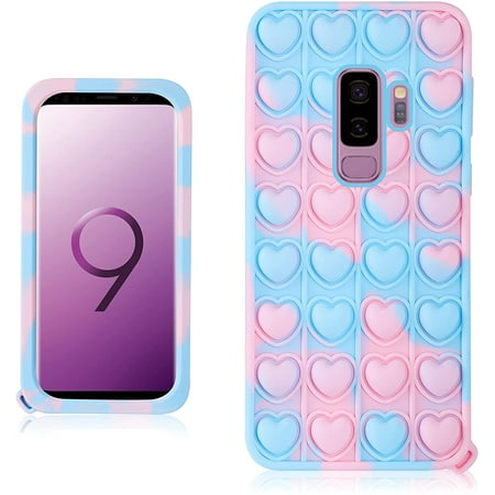 Samsung Galaxy S21 Case,silicone Aesthetic Cartoon Funny Cute Cool Kawaii  Stylish Designer Fun Fidget Cover Cases For Boys Girls Women Men Blue Heart