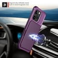 thumbnail image 6 of for iPhone 16 Pro Case with Credit Card Holder, Magnetic Back Flip Case PU Leather Wallet Cover for Women Men, All-Round Shockproof Rugged Protective Phone Case for iPhone 16 Pro, Purple, 6 of 7