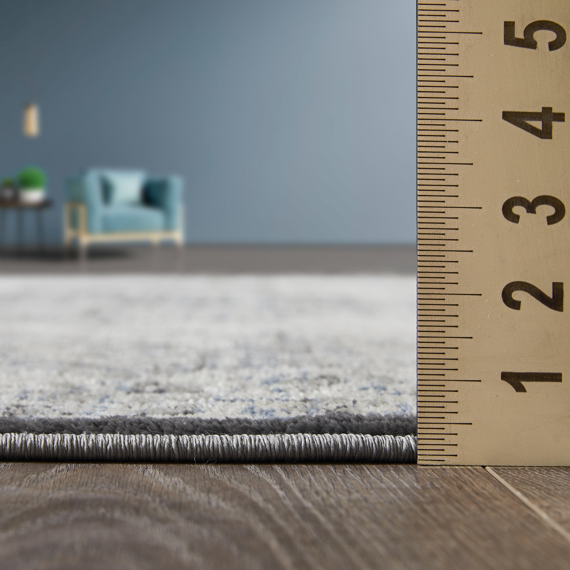 Loomaknoti Celena Amiber 2' x 3' Oriental Indoor Runner Rug , Cream/Blue