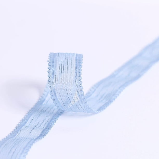 Nvzi Cinta para regalo, cintas de envolver de color azul claro, 1 rollo de cinta de poliéster de 2,5 cm x 9,14 m, para envolver regalos y decorar ramos, cinta para envolver ramos.